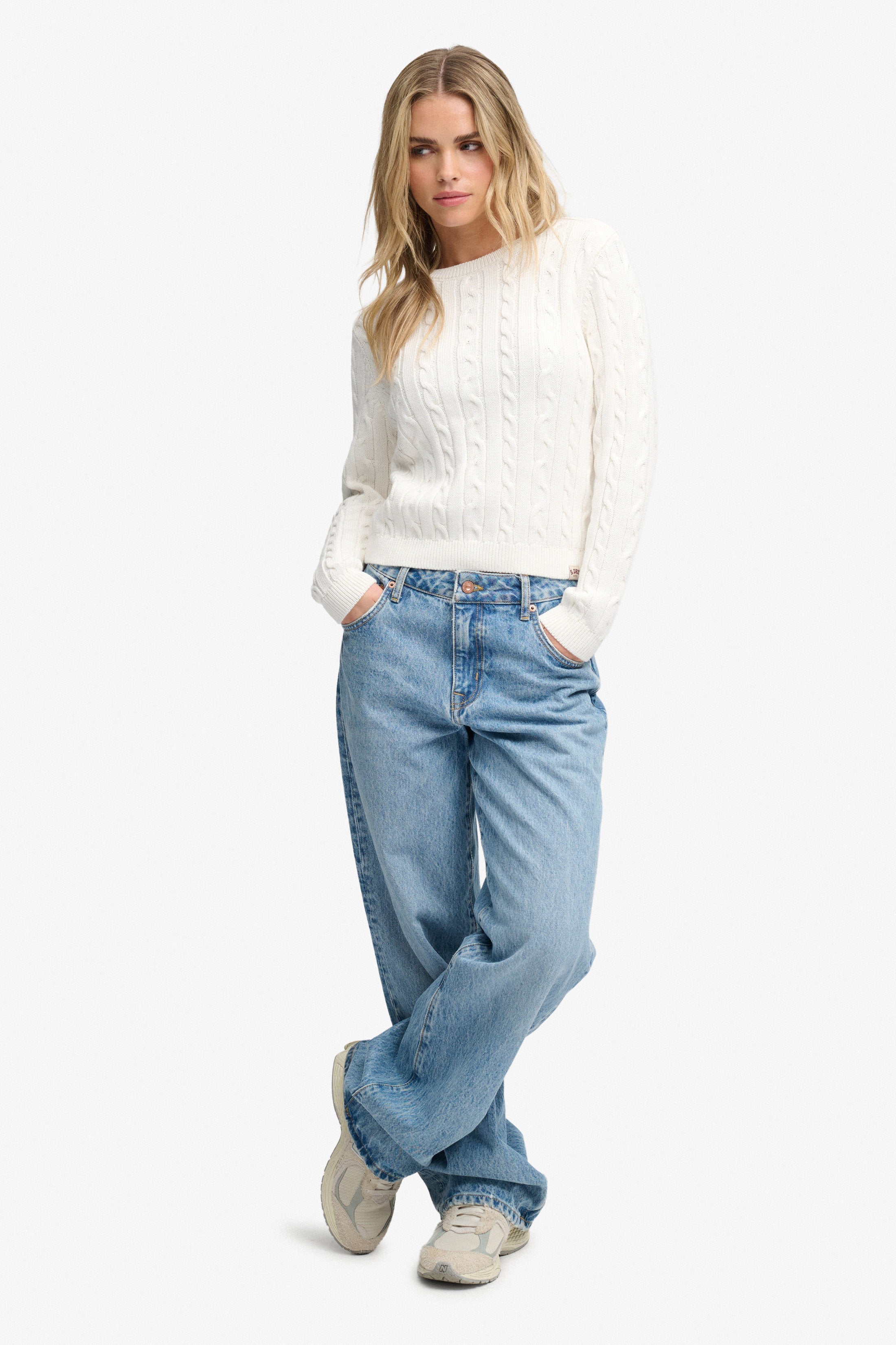 Cropped knit sweater - Offwhite