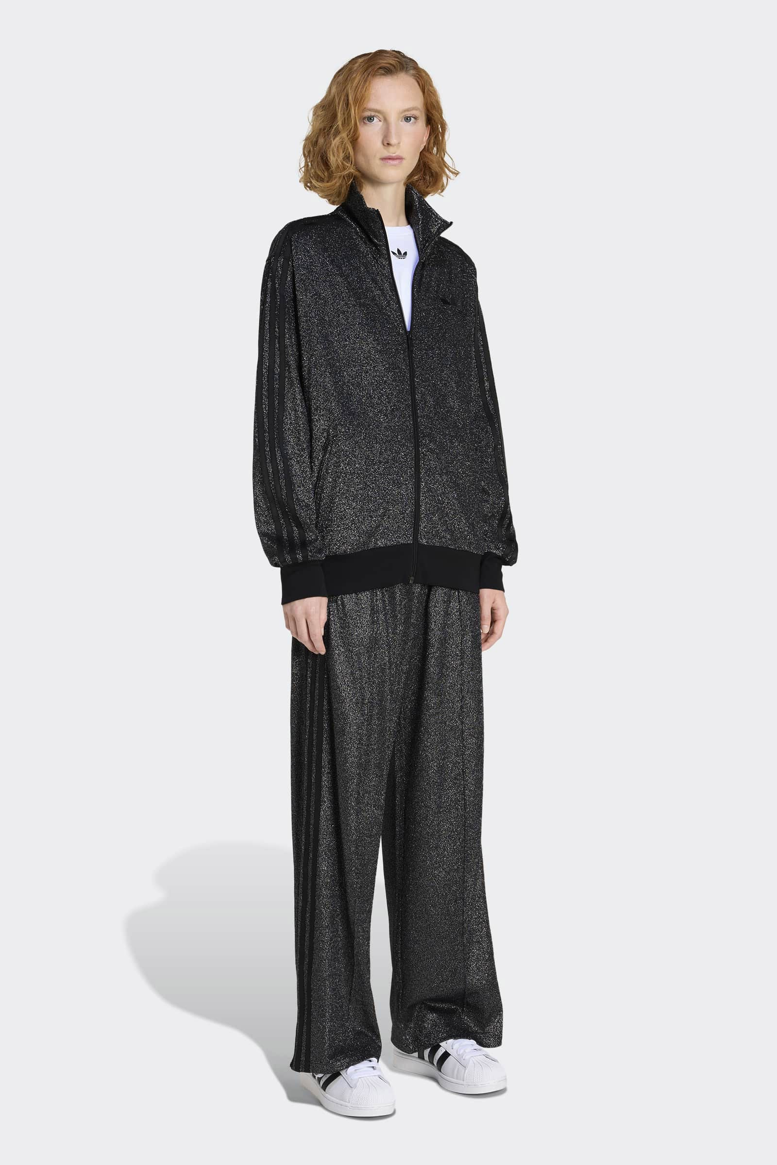 Lurex Trainingsjacke - Black + Silver Metallic