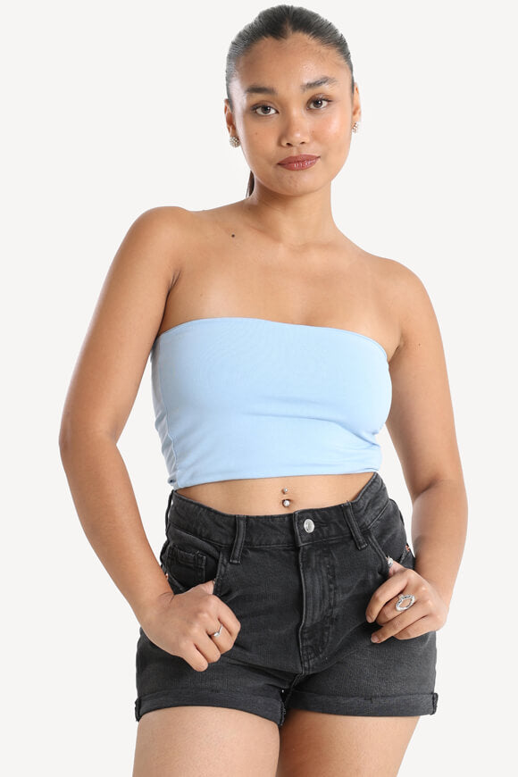 Bandeau Crop Top - Blau