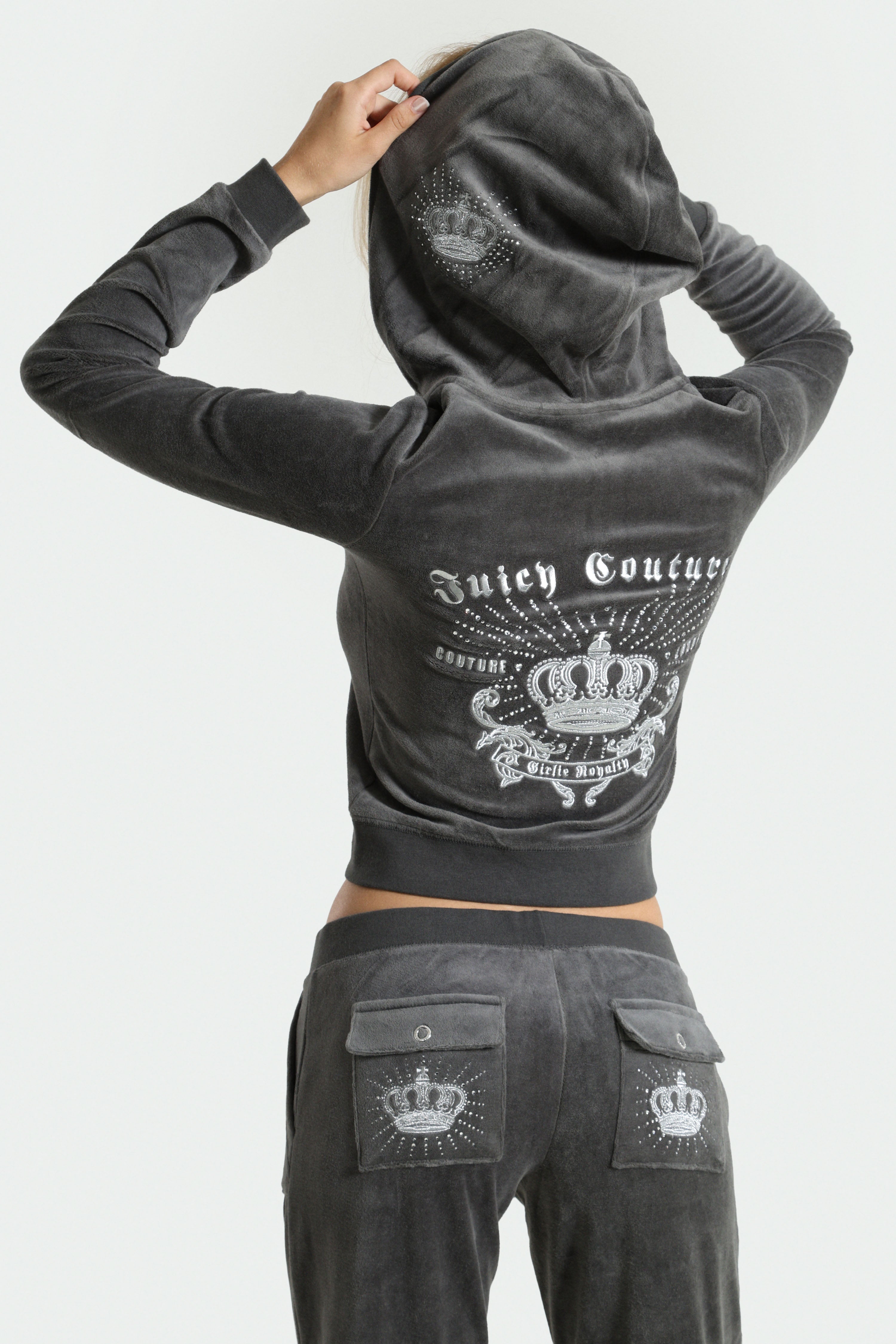 Rebelle Samt Crop Jacke - Raven