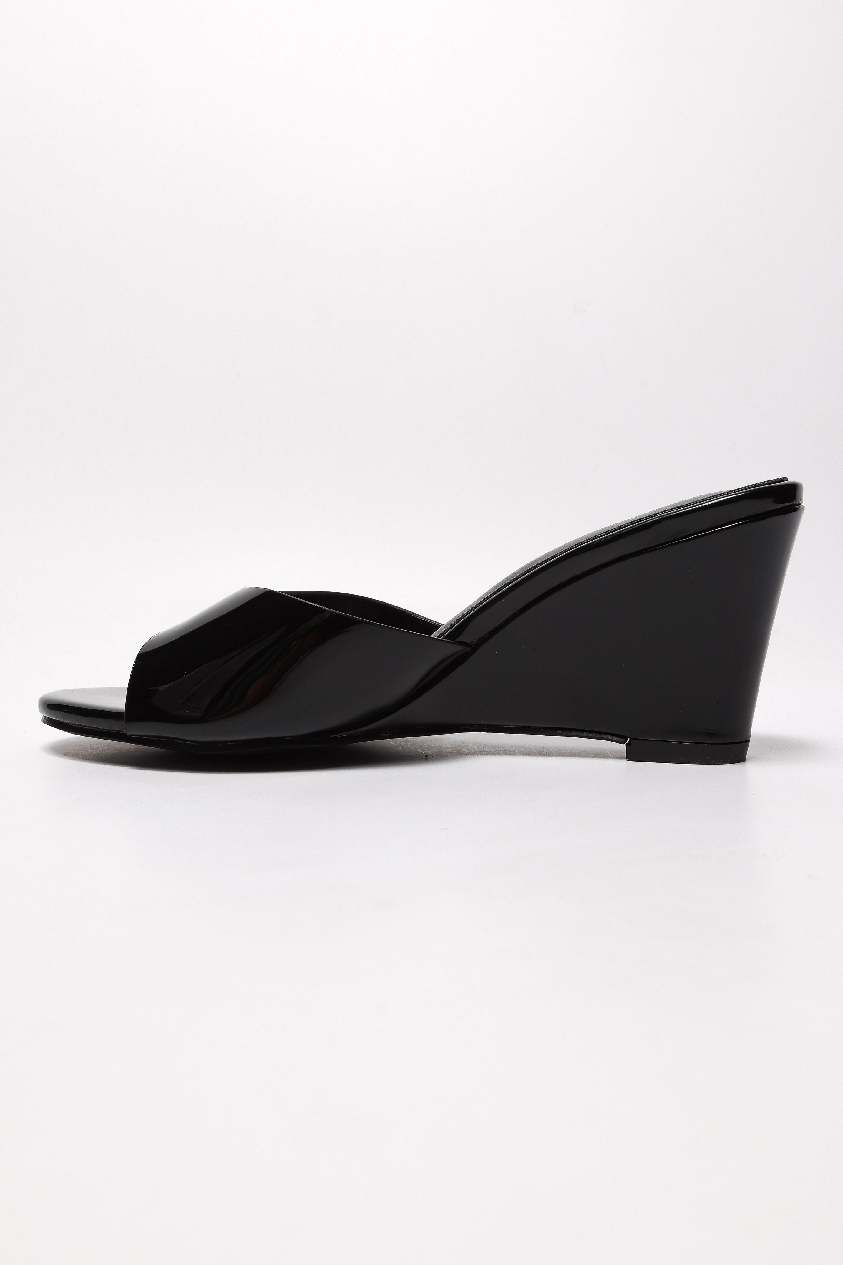 Mules vernies compensées - Black