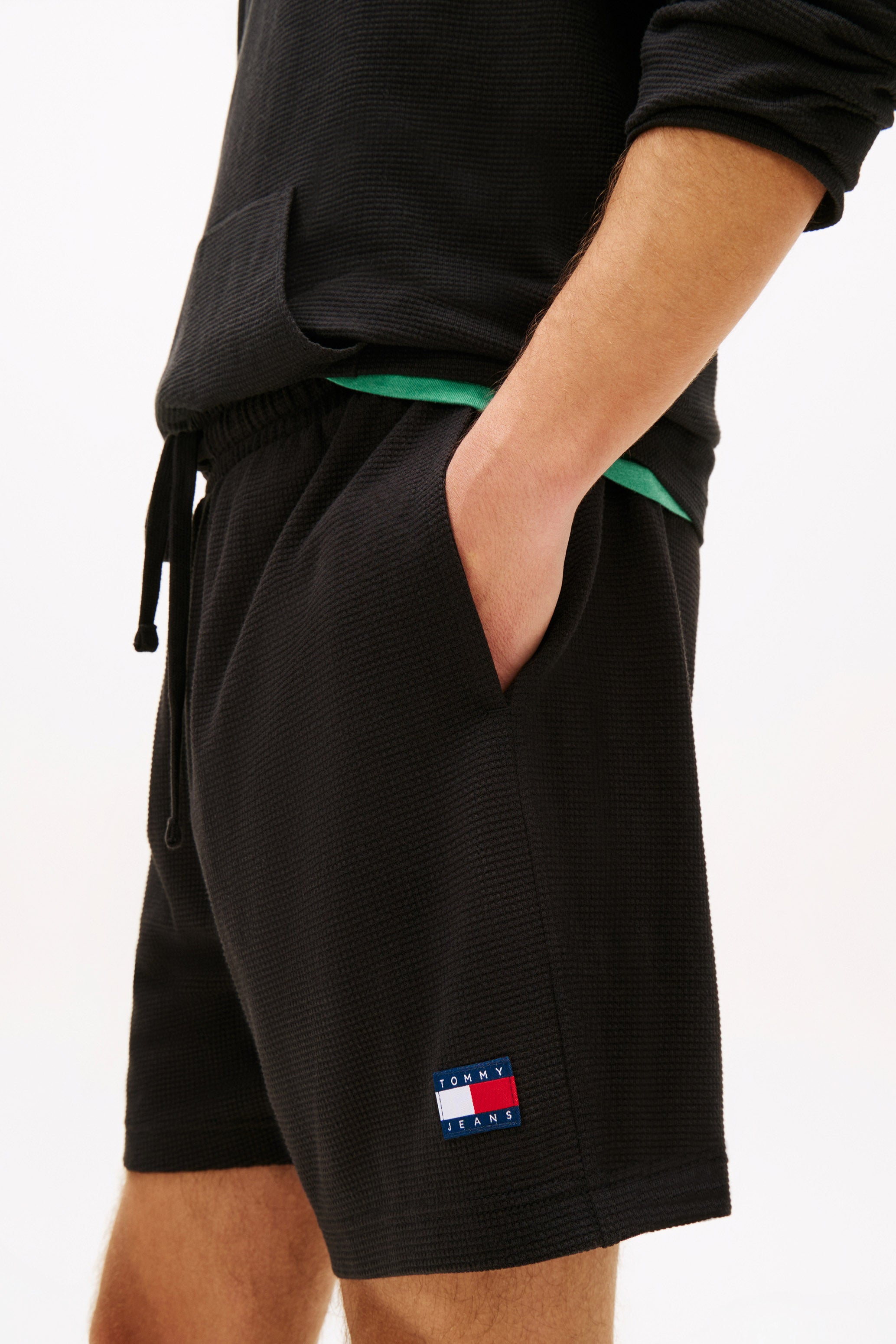 Shorts mit Waffelstruktur - Black