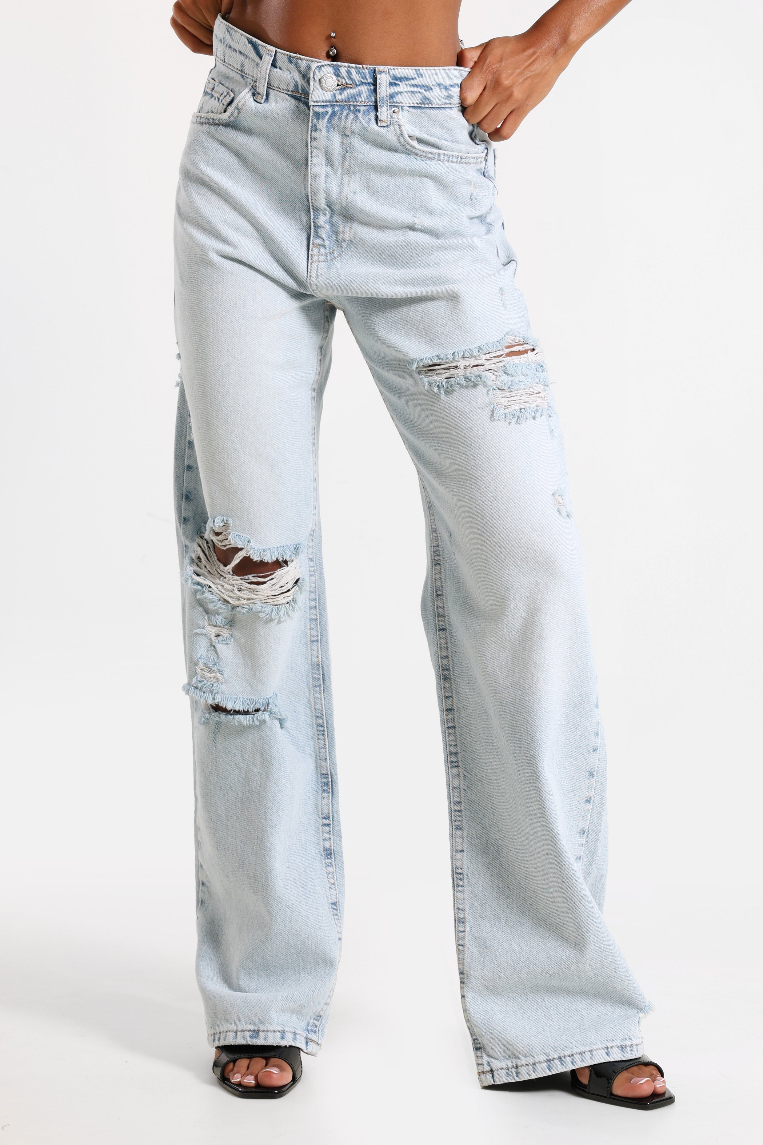 Jeans a gamba dritta - Light Blue Denim