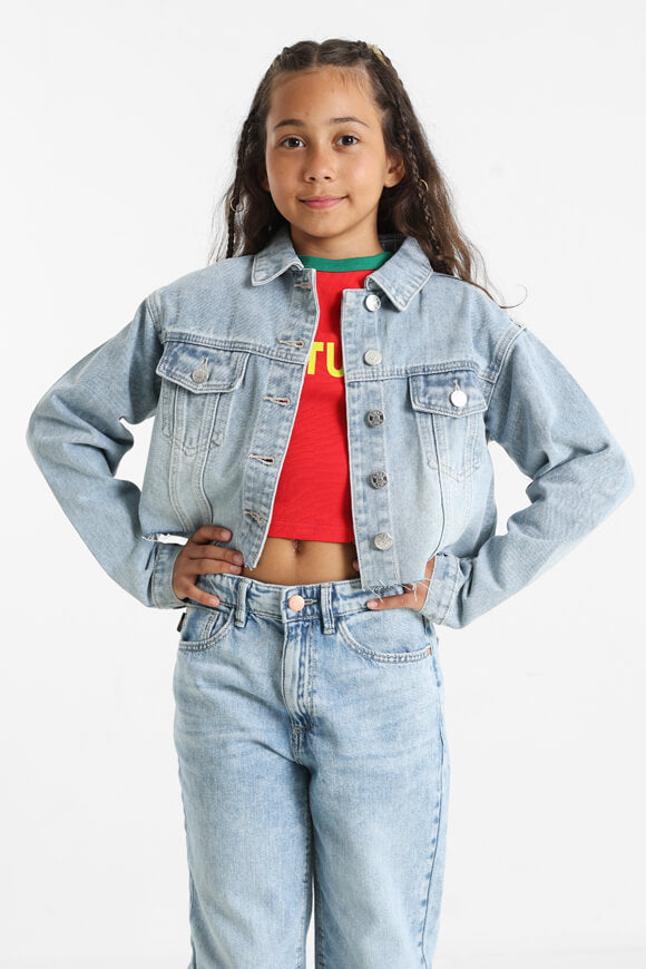 Veste en jean Crop - Bleu clair