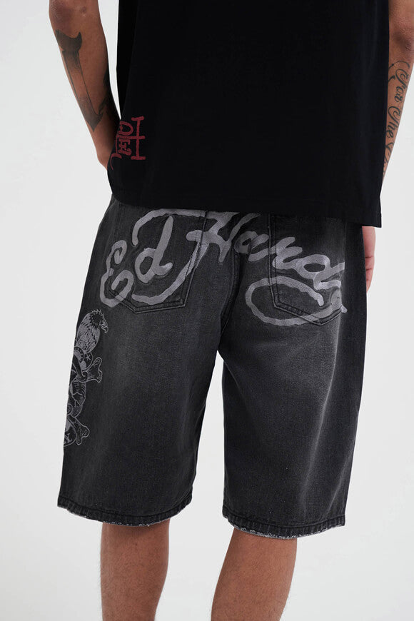 Pantaloncini di jeans skater - Denim nero