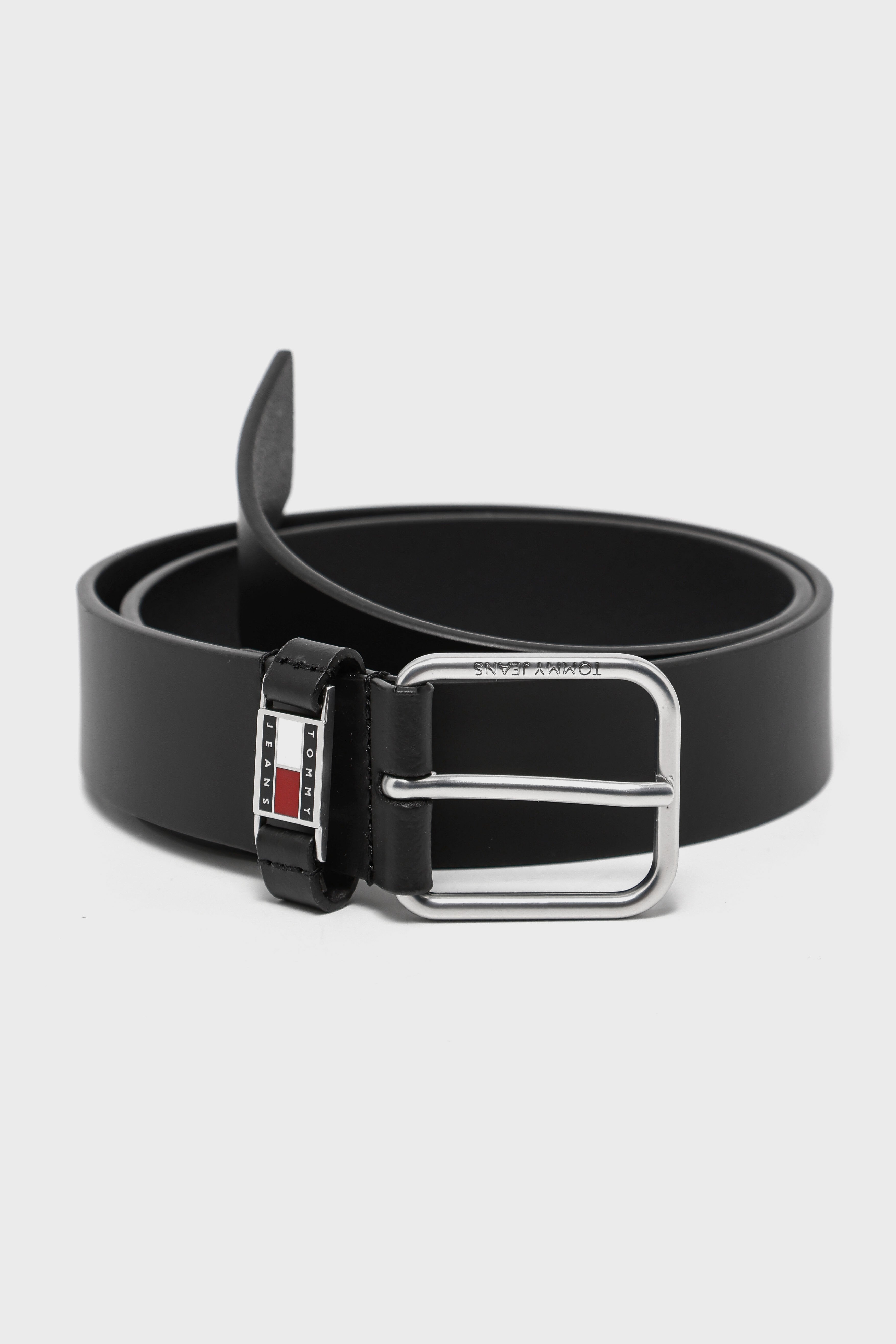 Cintura con spacco in pelle - Black