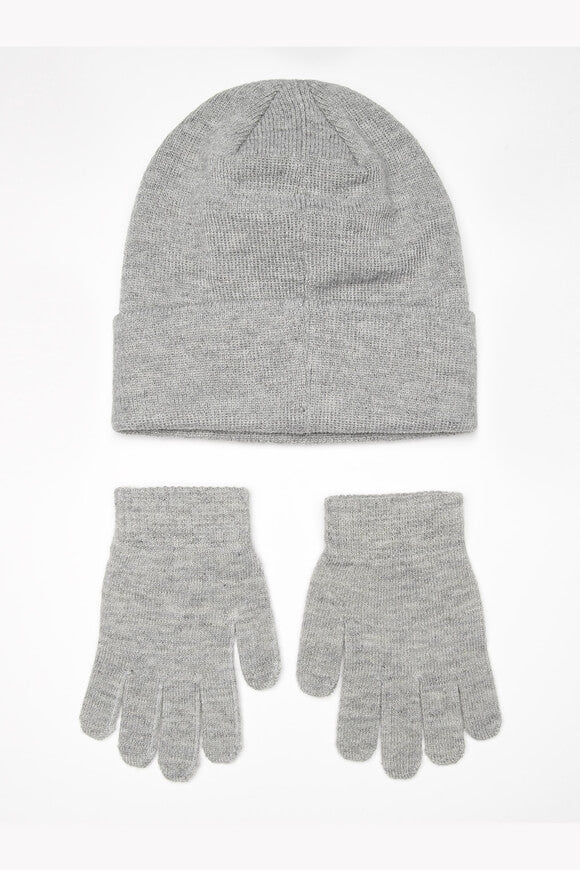 Kids Set: Beanie und Handschuhe - Grey Heather