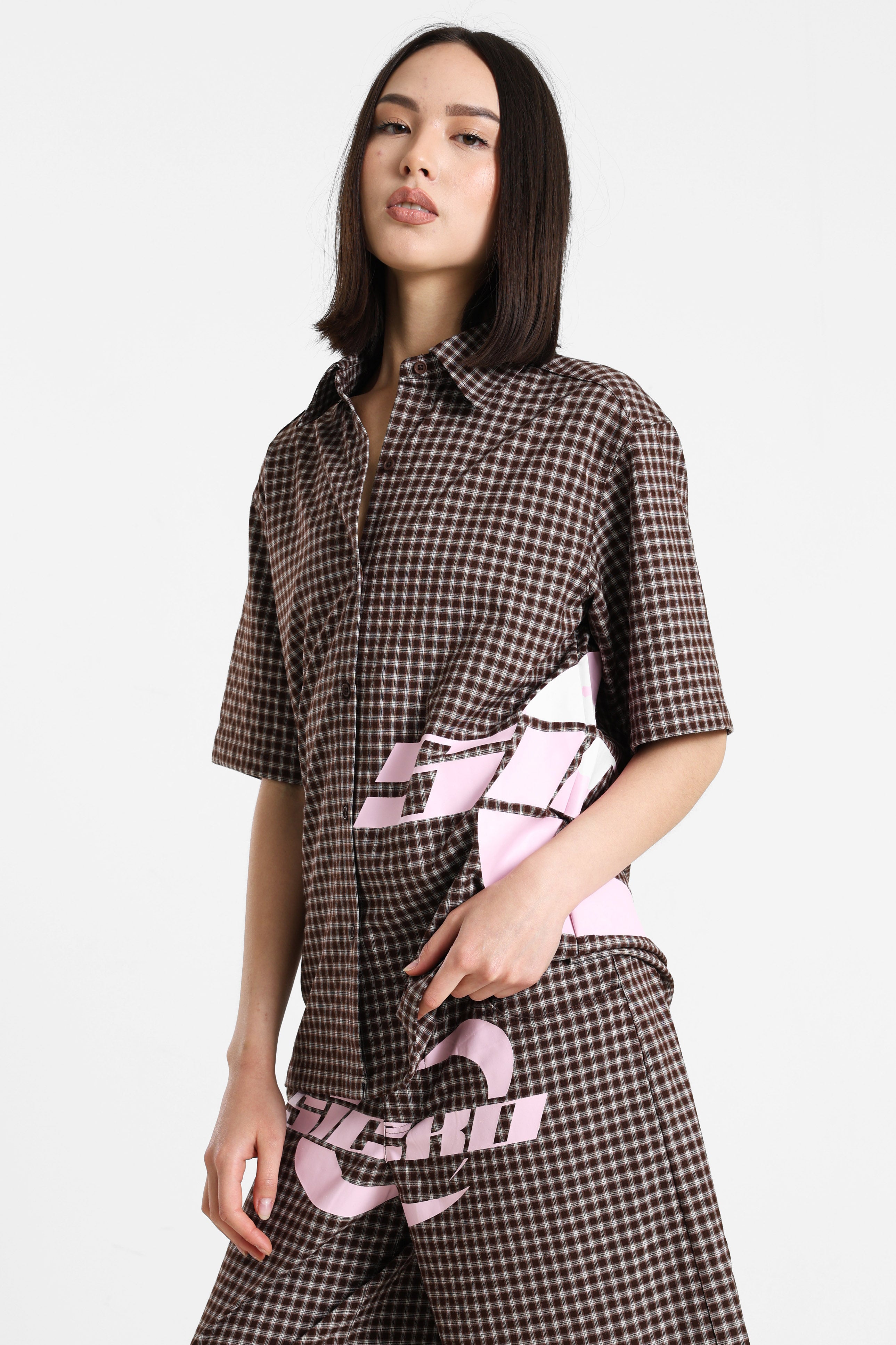 Hemd - Braun + Rosa