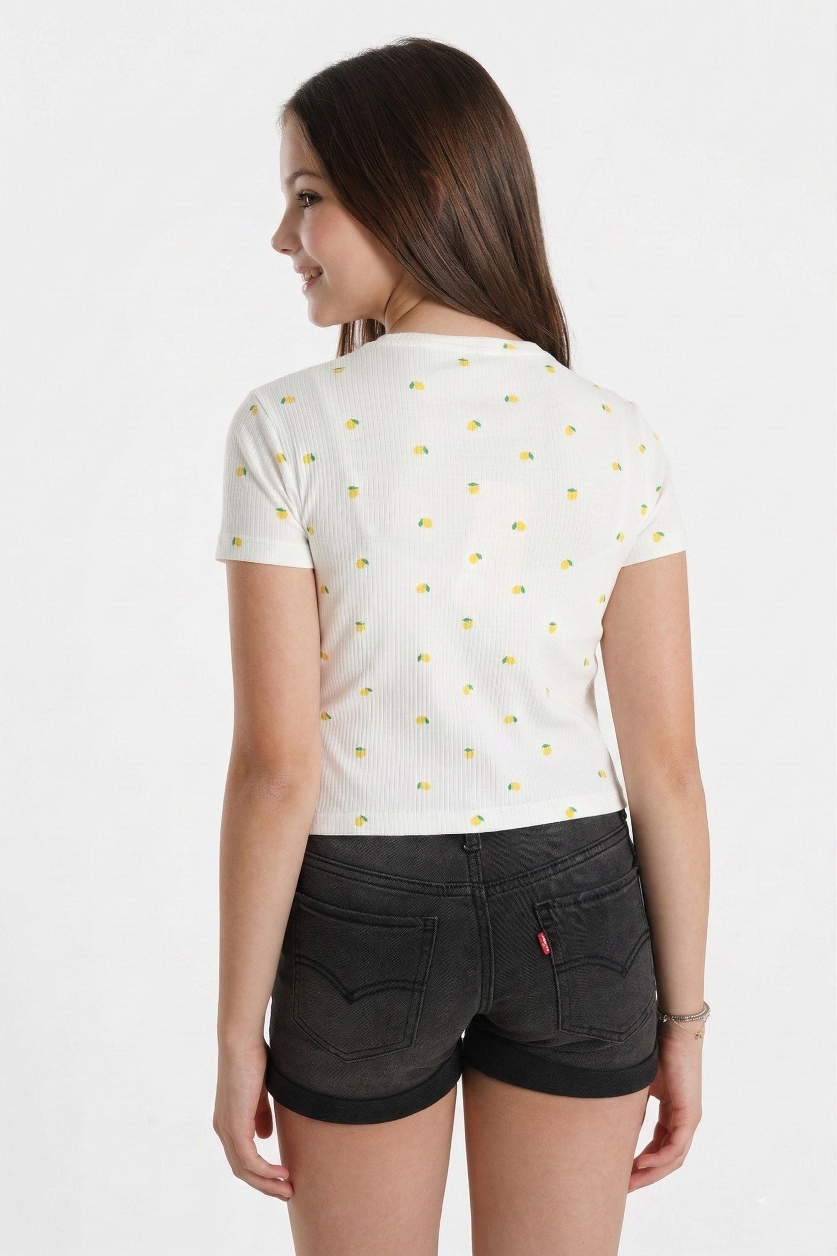 KOGBELLA Crop T-Shirt - Cloud Dancer + Lemons
