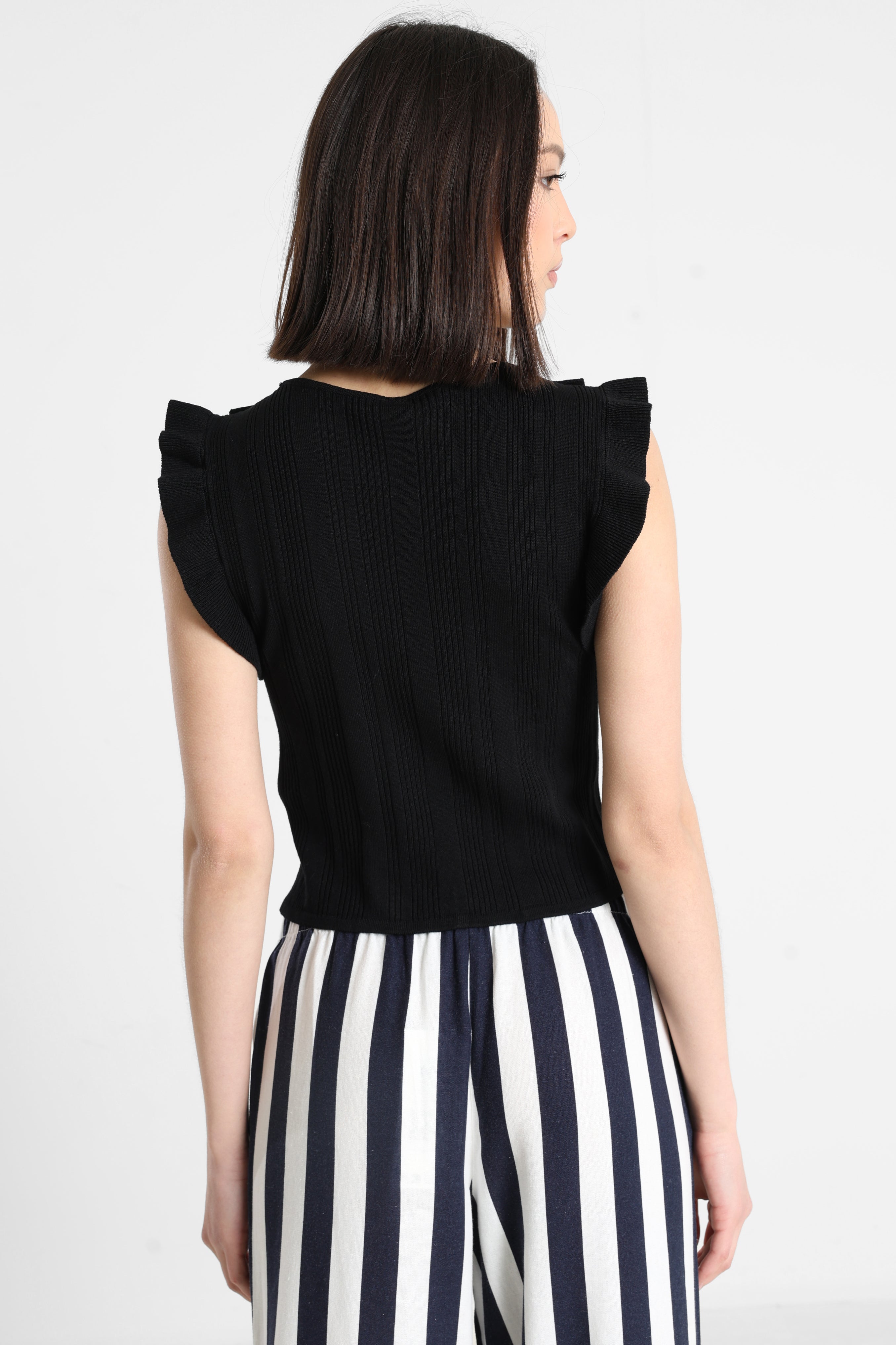 ONLMARTINE top court en tricot côtelé - Black