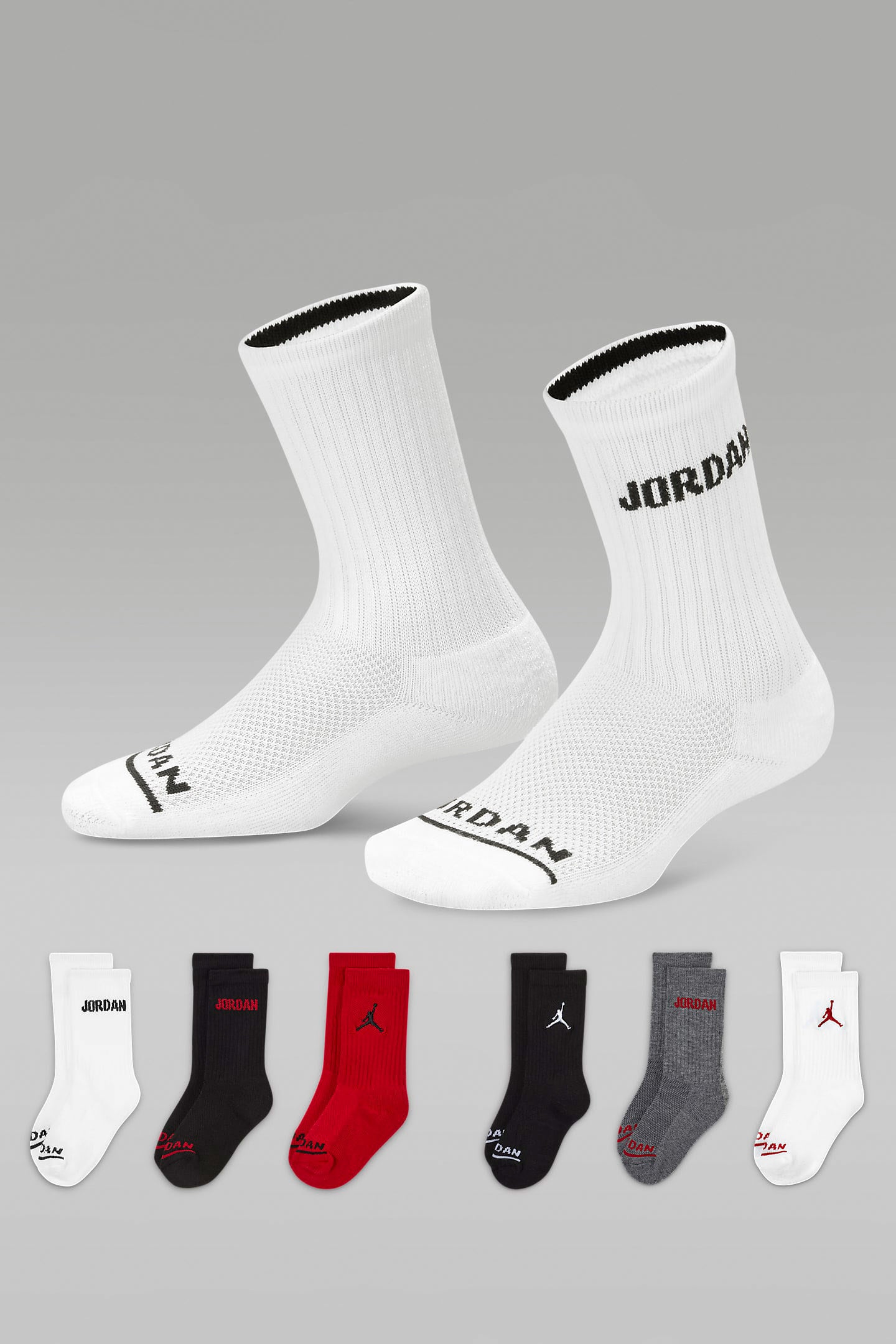 Lot de 6 paires de chaussettes - Black + Red + White + Dark Grey