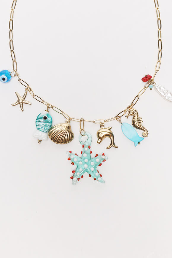 Collier - Gold + Blue