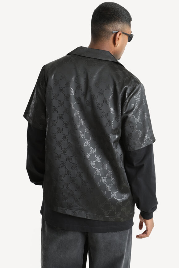 Resort Satin Hemd - Black