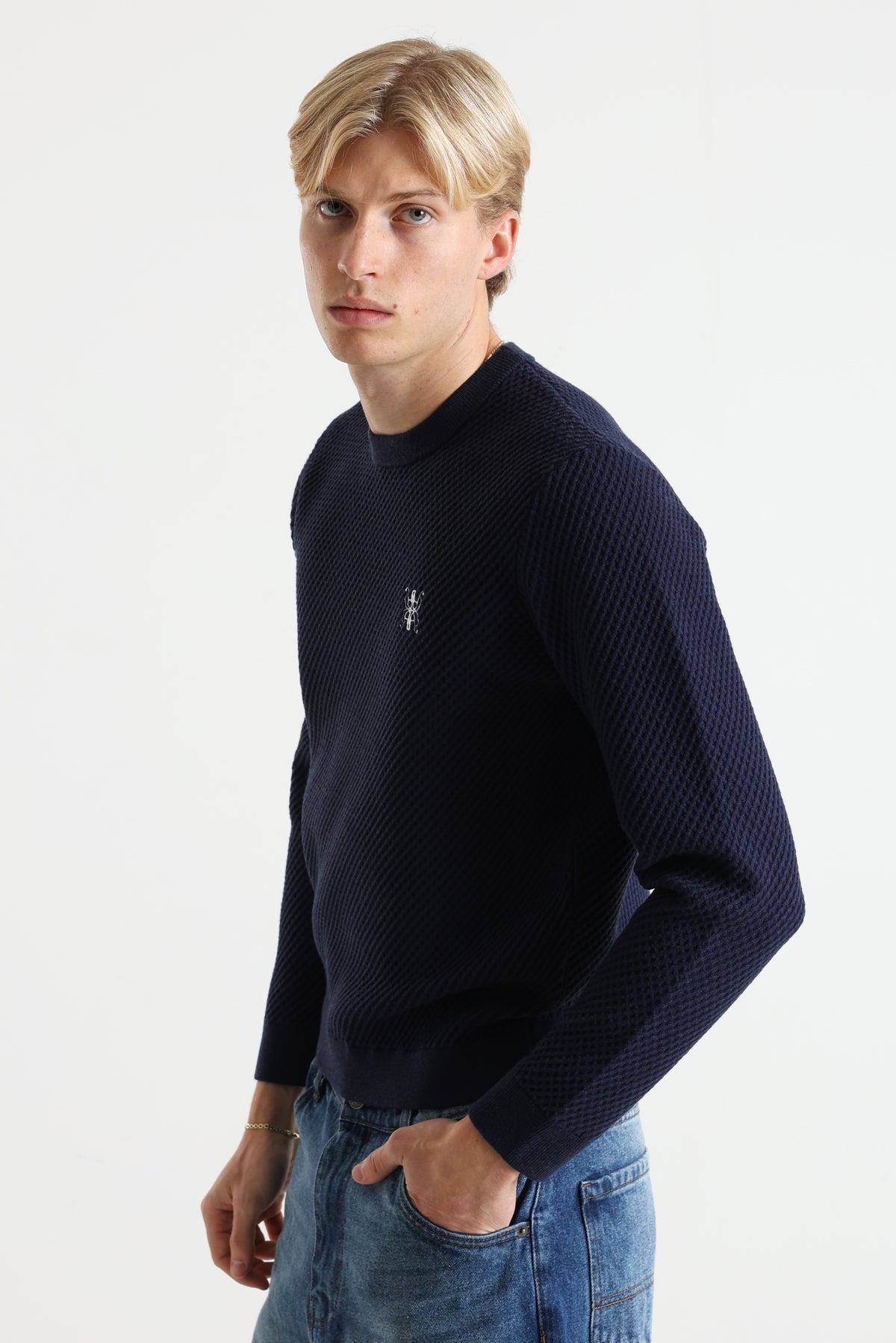 Pull en tricot - Bleu marine