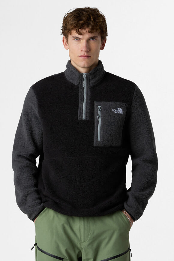 Maglione in pile Yumiori - Nero + Grigio asfalto + Grigio Monumento