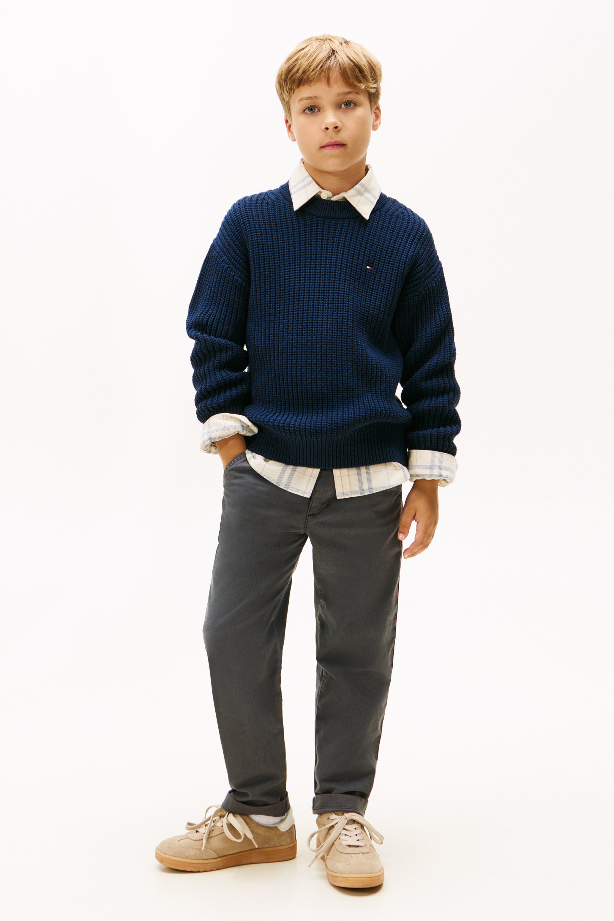 Pull en maille côtelée - Dark Night Navy