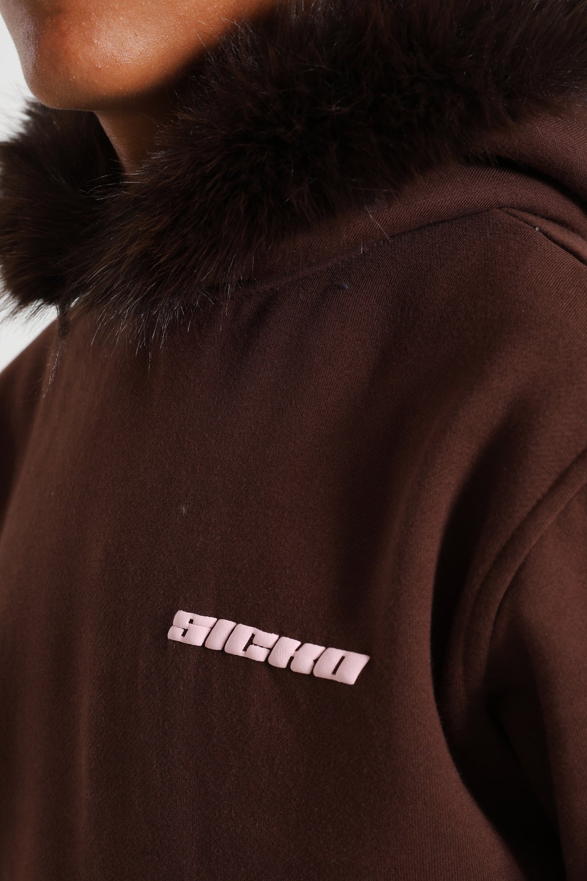 Kapuzensweatshirt - Braun + Rosa