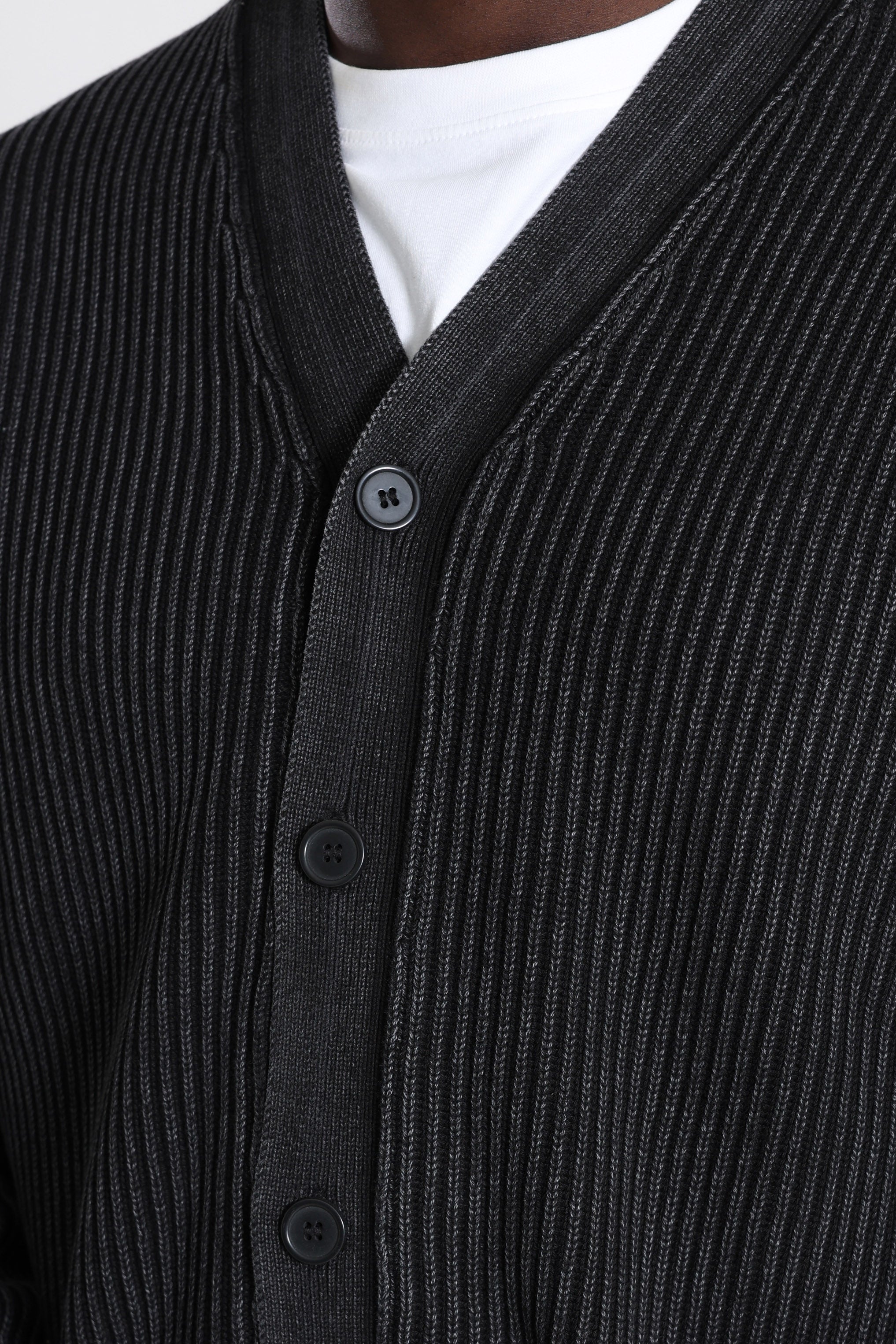 RROZZY gerippter Cardigan - Black