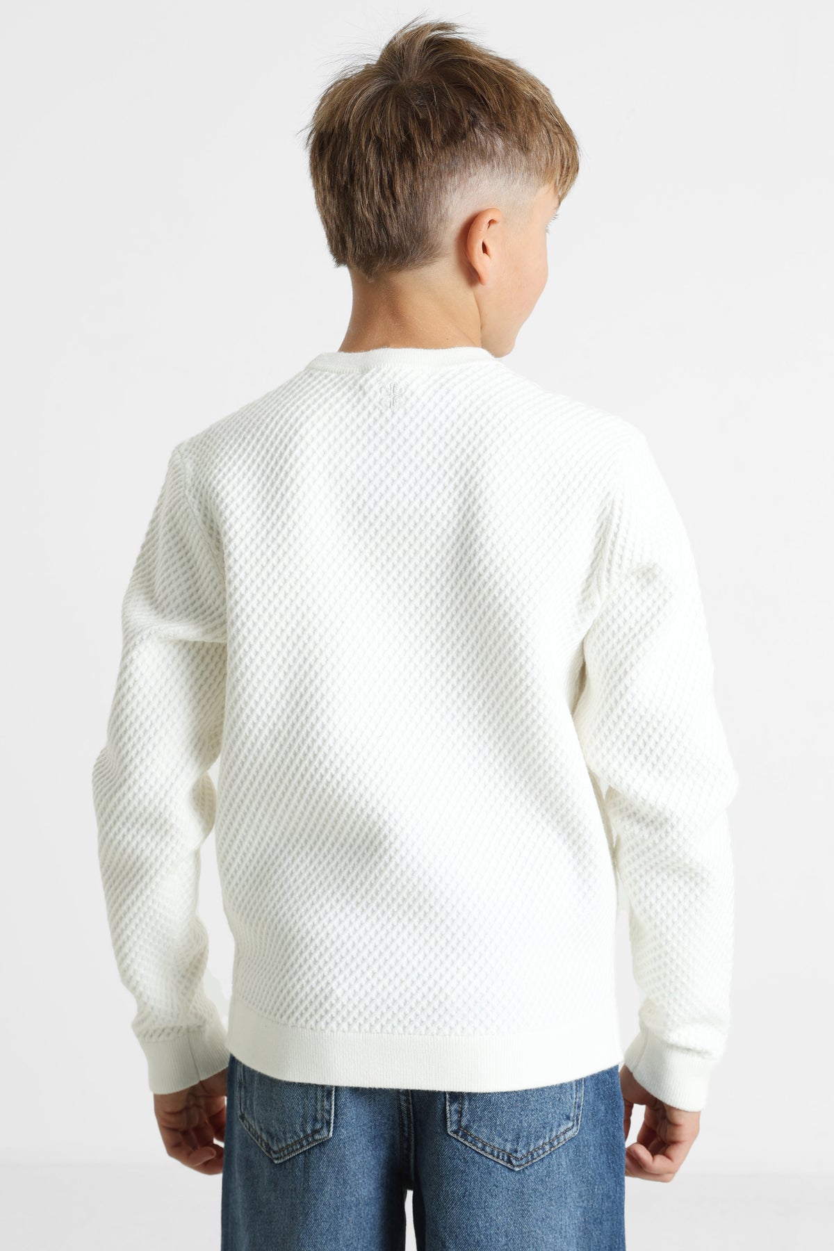 Pull en tricot structuré - Ecru