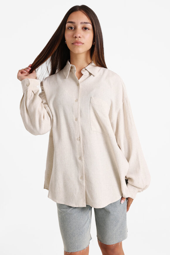 Chemise oversize en lin - Beige clair