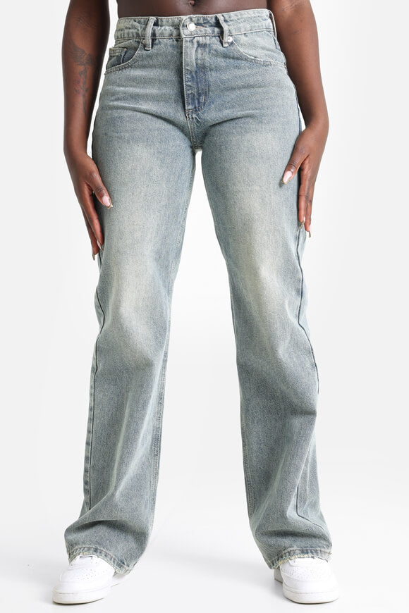 Straight Fit Jeans - Blau Used