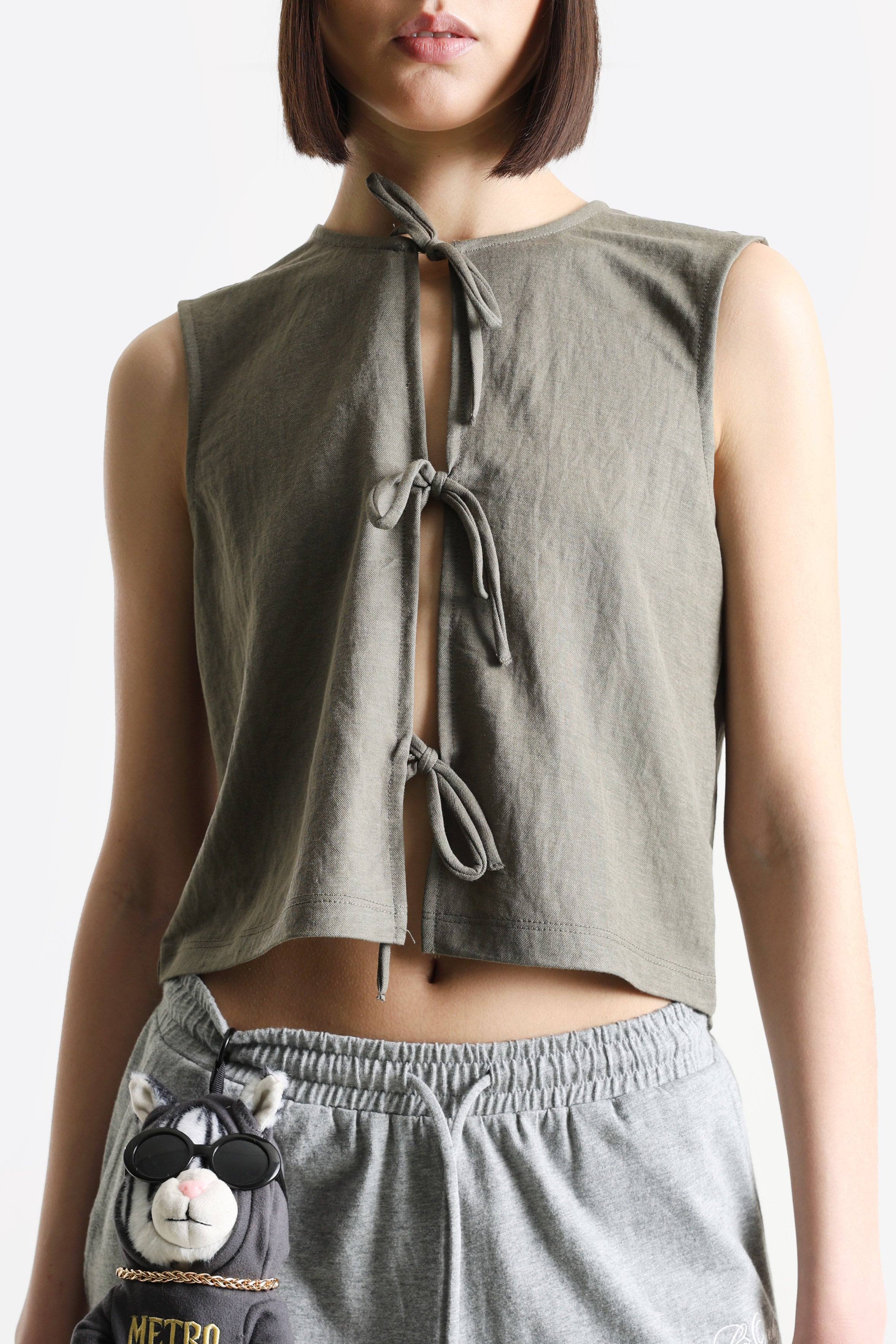 ONLSAKURA Crop Gilet - Smokey Olive