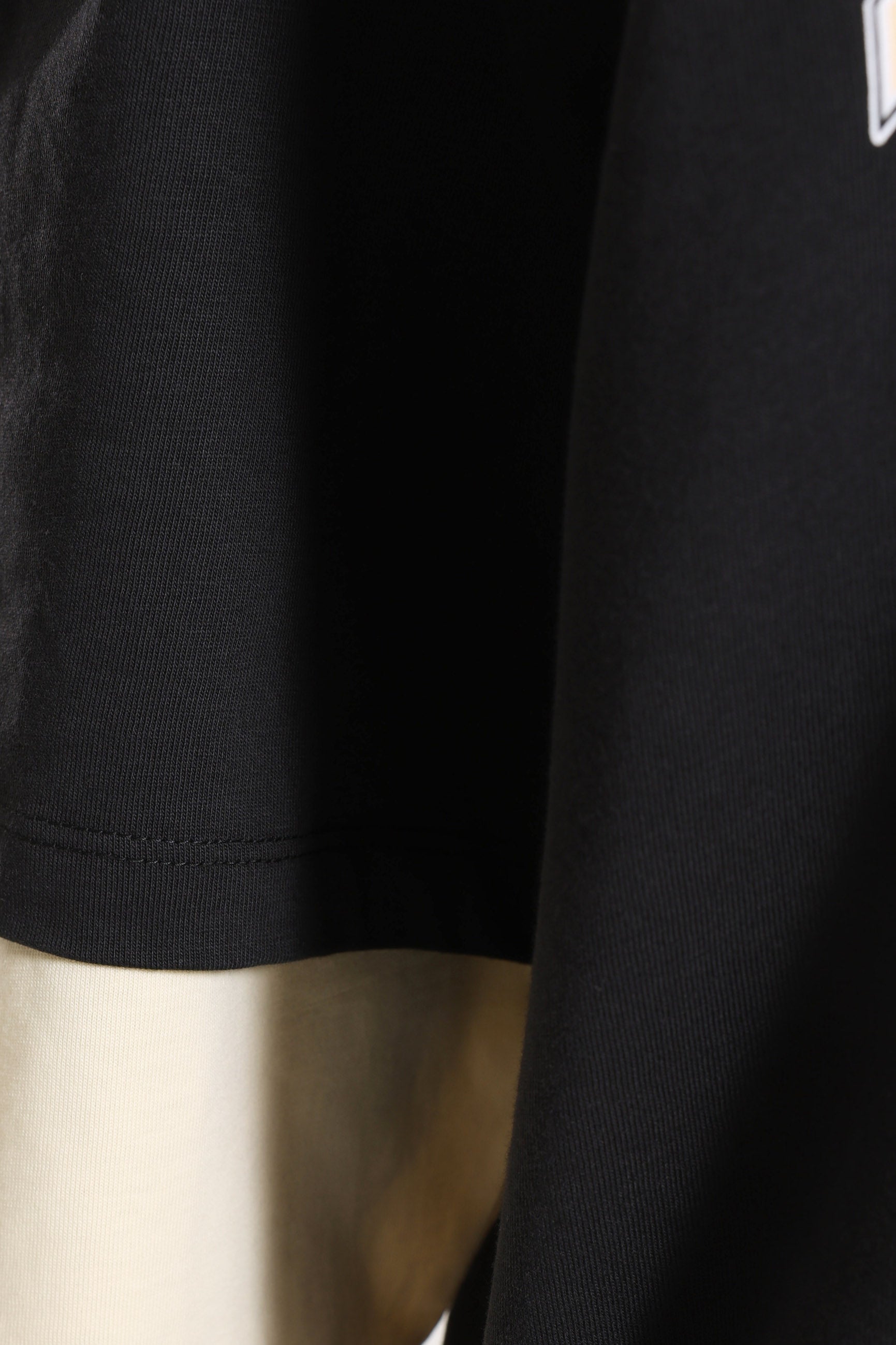Camicia ampia maniche lunghe - Black + Light Beige