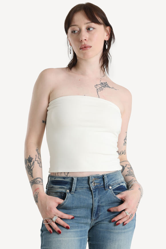 Bandeau Crop Top - Blanc cassé