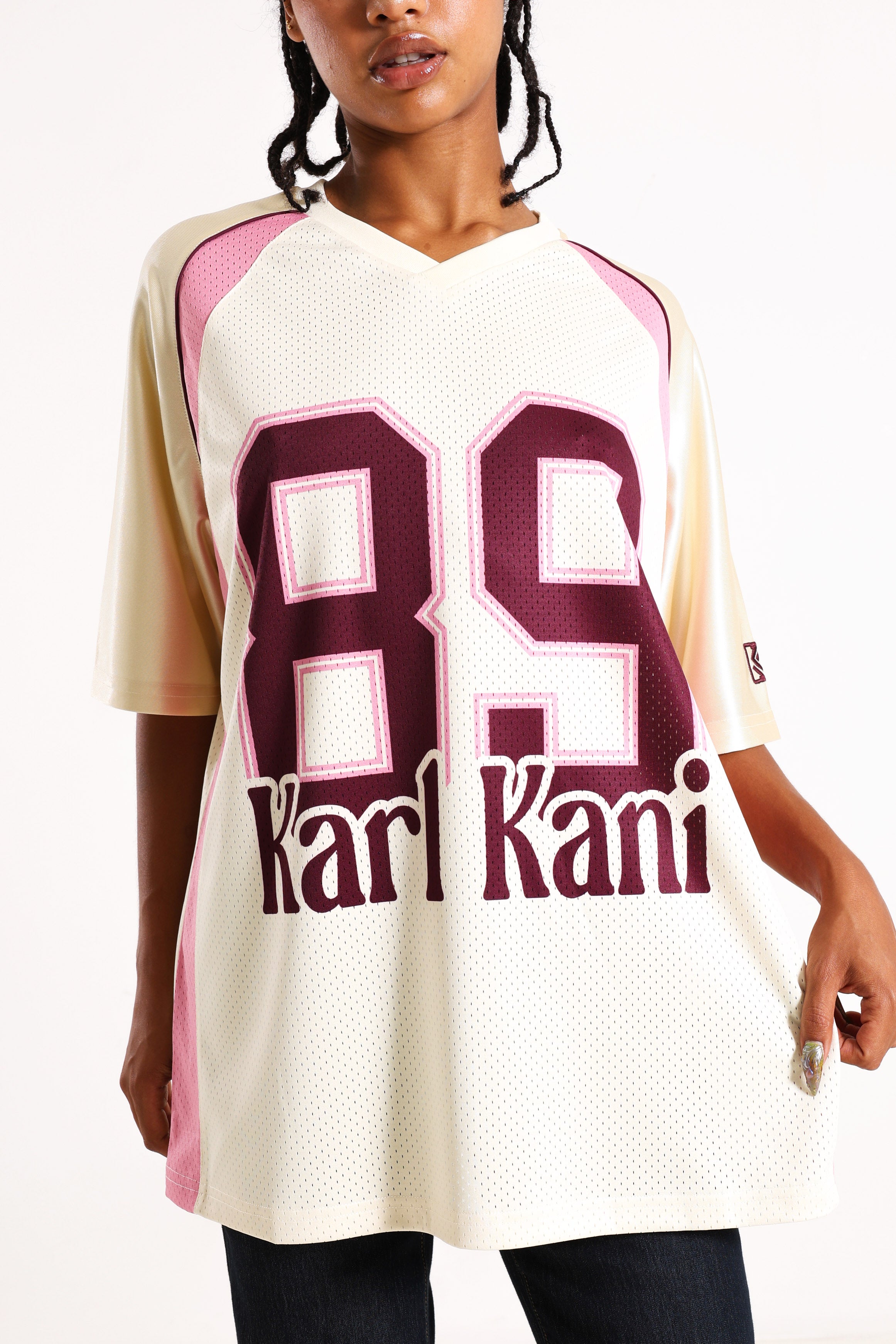 Oversize Mesh T-Shirt - Vanilla + Berry + Pink