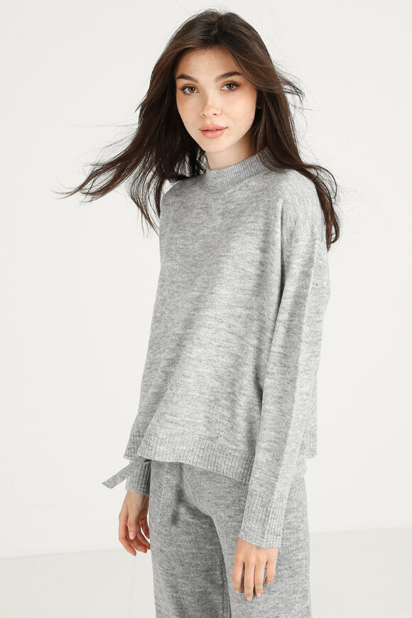 Knitted sweater - mottled gray