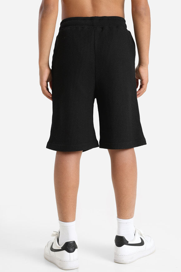 Shorts mit Waffelstruktur - Schwarz
