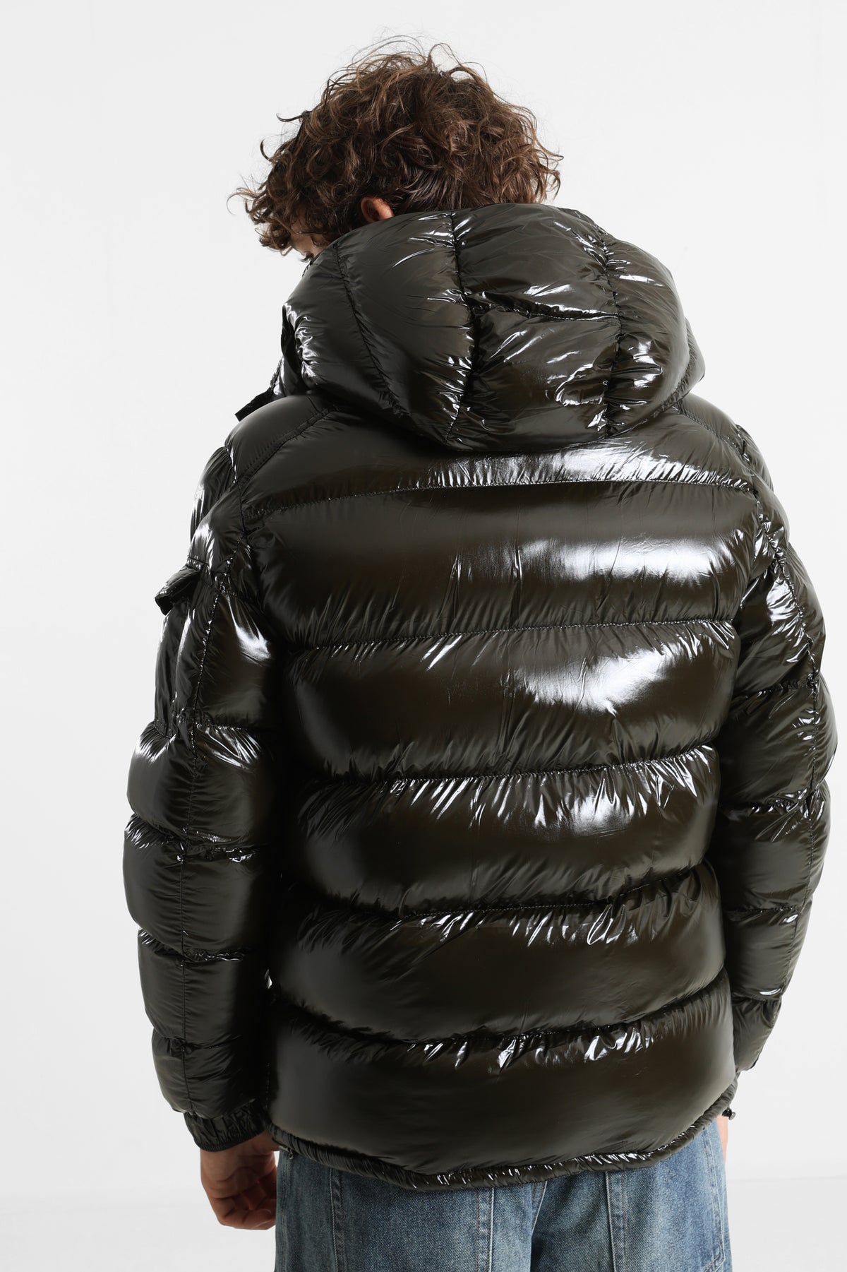 Pufferjacke in Glanz-Optik - Dark Olive