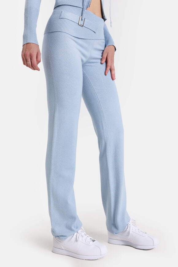 Flare Strickhose - Hellblau