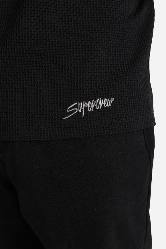 Structured fabric T-shirt - Black