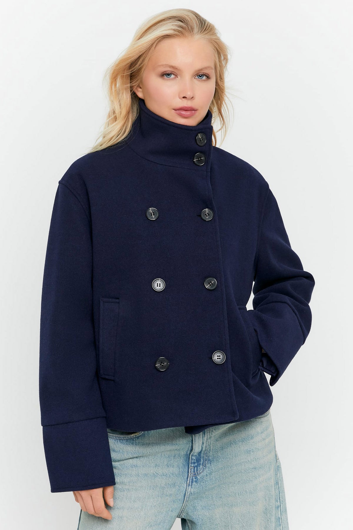 Kurzer Mantel - Evening Blue