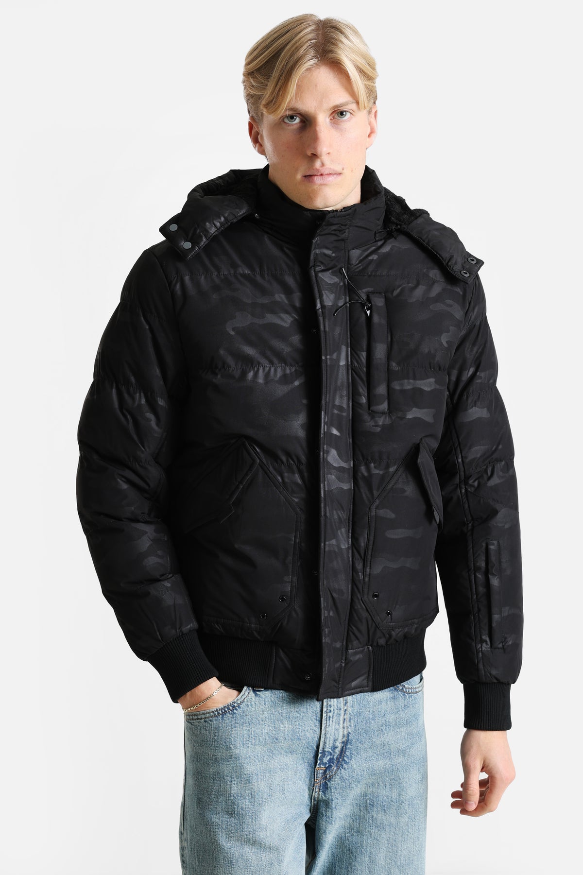 Veste d'hiver bomber - Black Camo