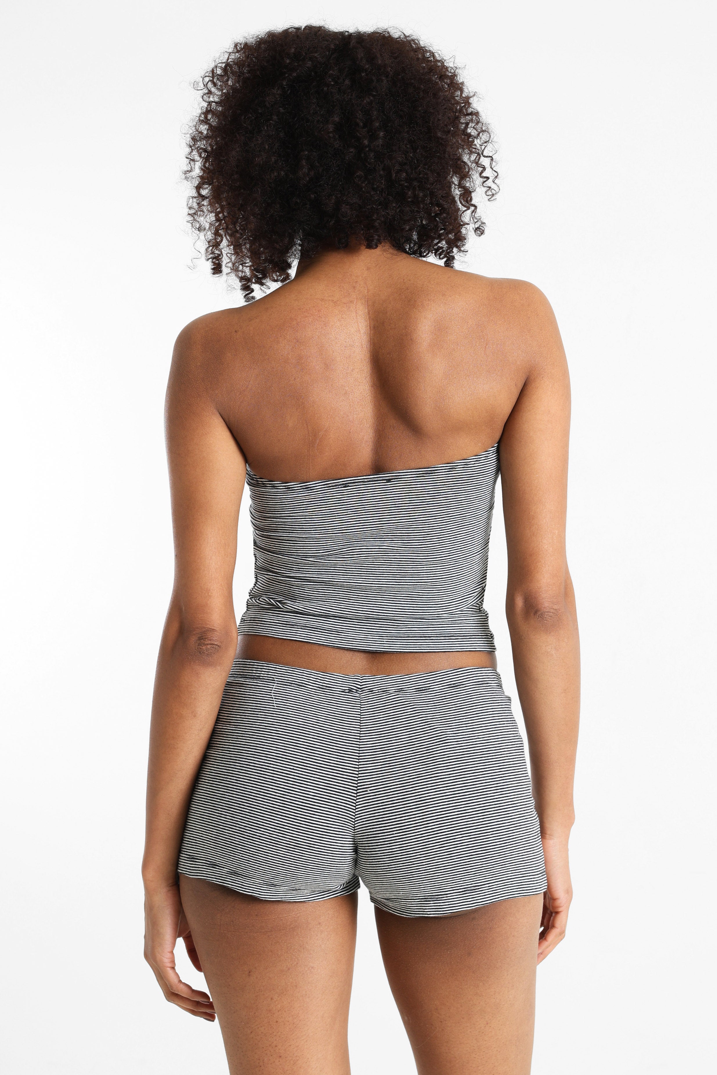 Top a fascia - Nero + Ecru
