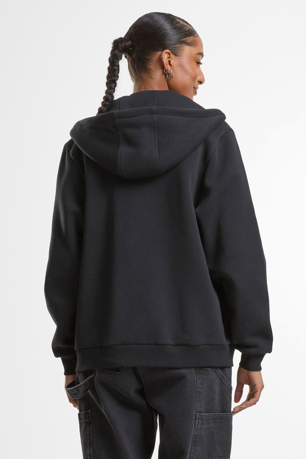 Kapuzensweatjacke - Black