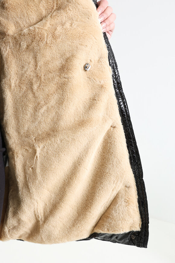 Cappotto in vinile puffer - nero