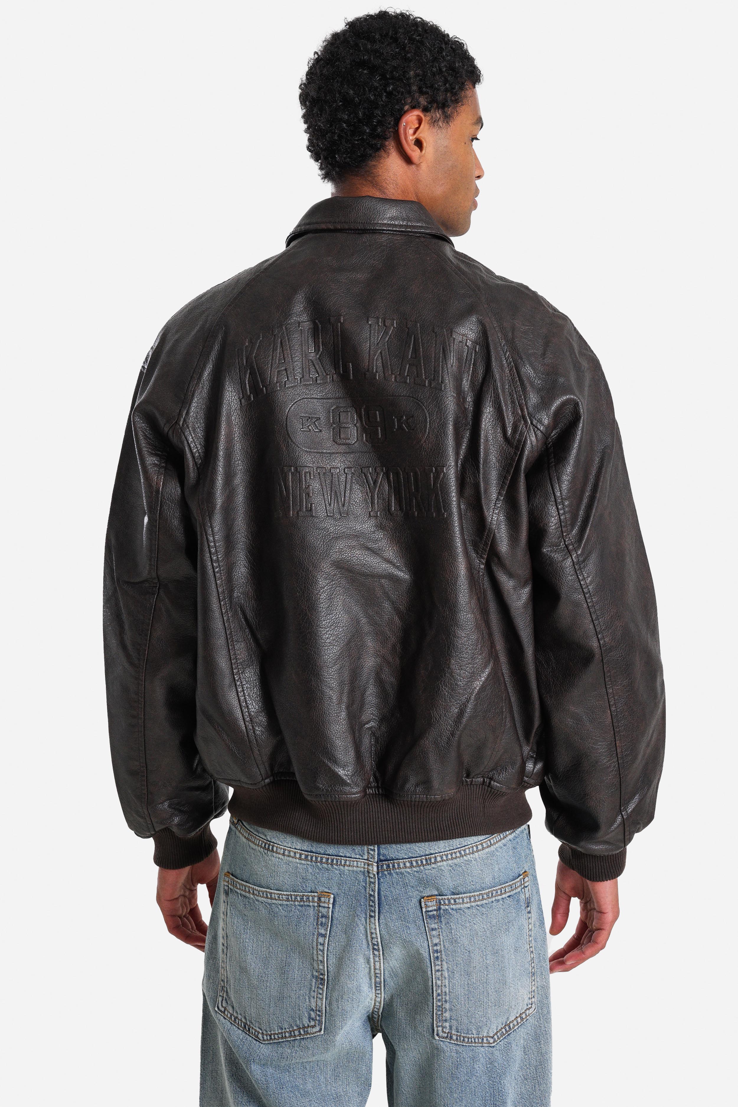 Bomber Kunstlederjacke - Dark Brown
