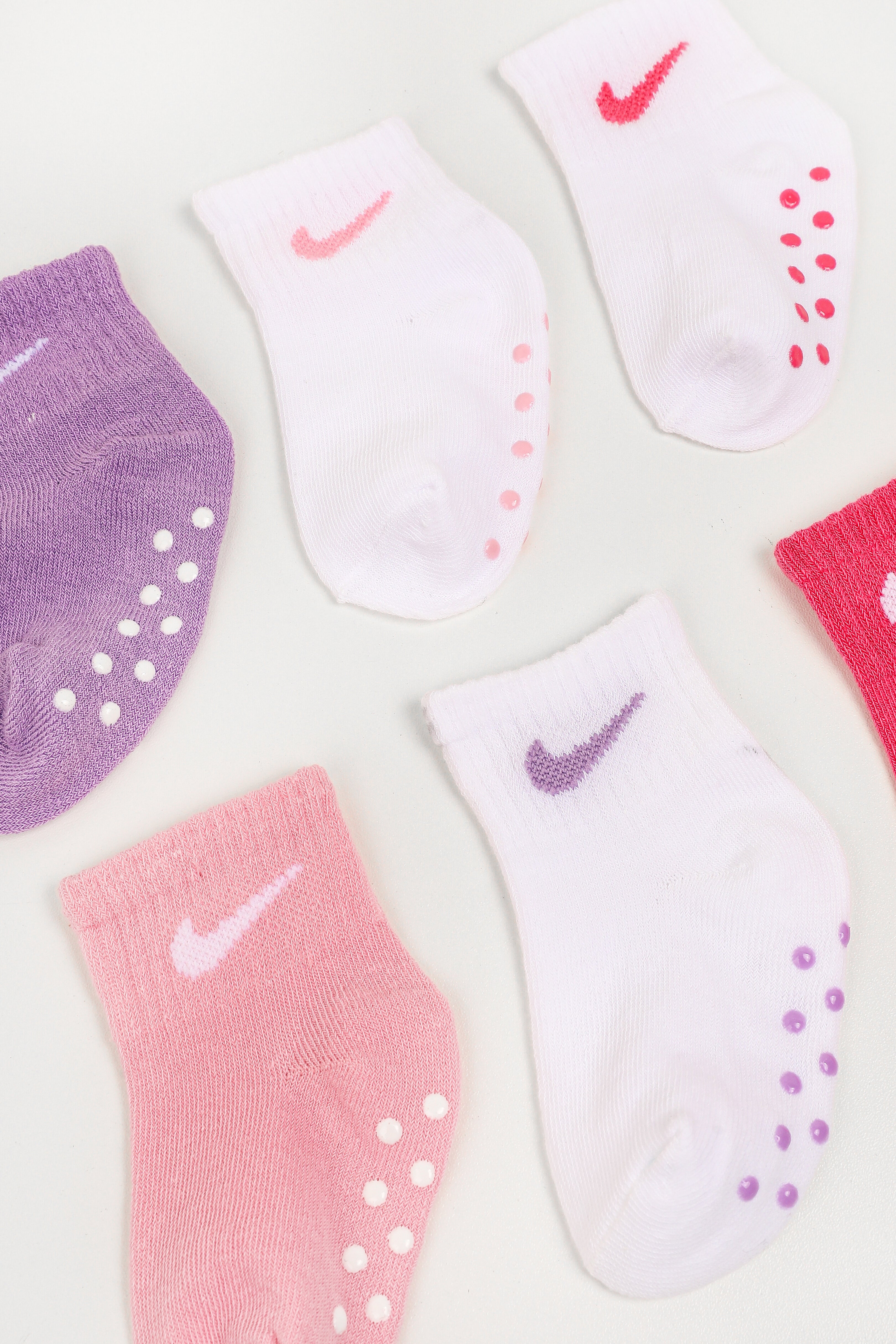 Set di 6 paia di calzini per neonati - White + Rosa + Lilac