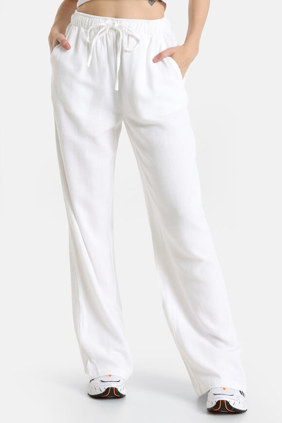 Wide Leg Leinenhose - Weiss
