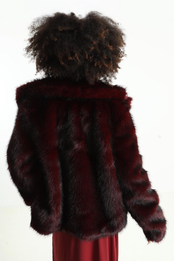 Cappotto in pelliccia sintetica - Bordeaux