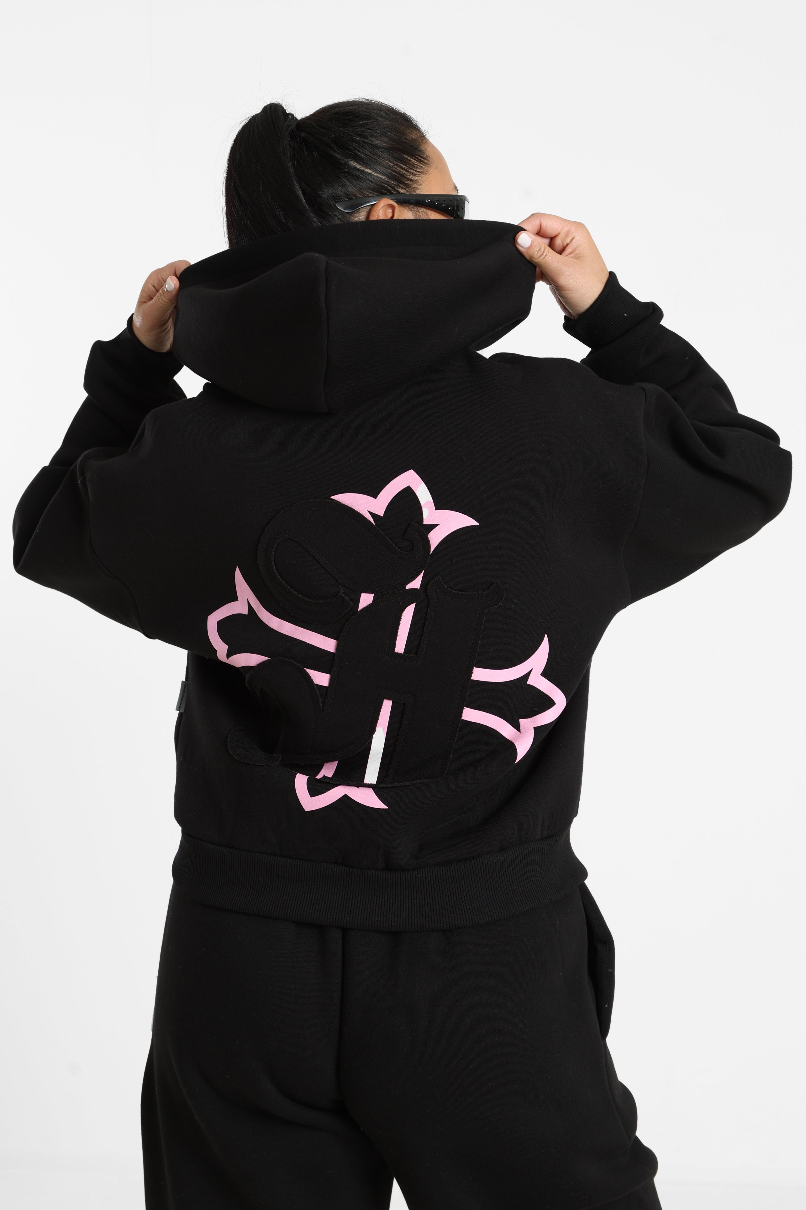 Kapuzensweatjacke - Black