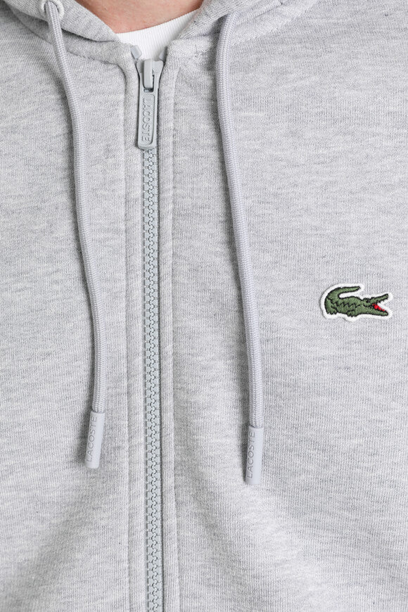 Kapuzensweatjacke - Hellgrau meliert