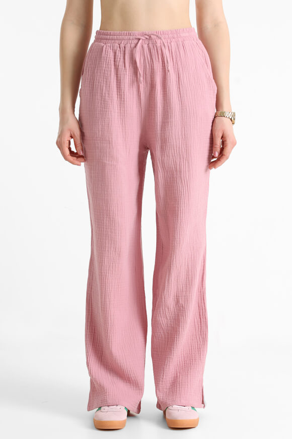 Pantalon large en mousseline - vieux rose