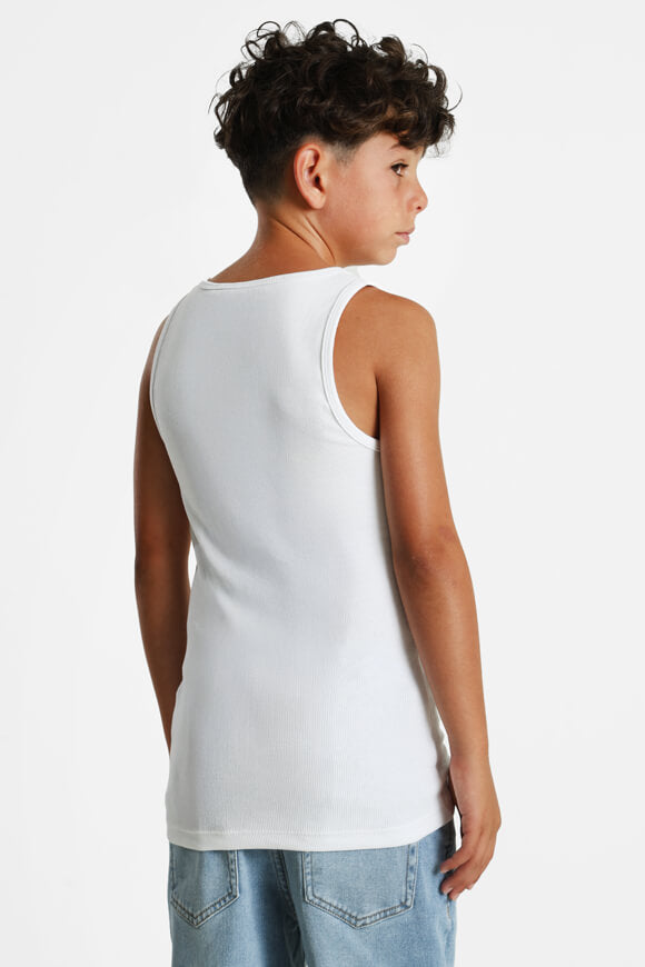 Geripptes Tanktop - Weiss