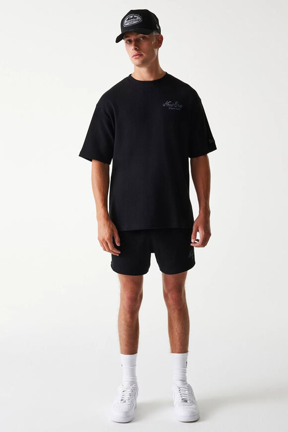 Oversized T-shirt with waffle texture - Black