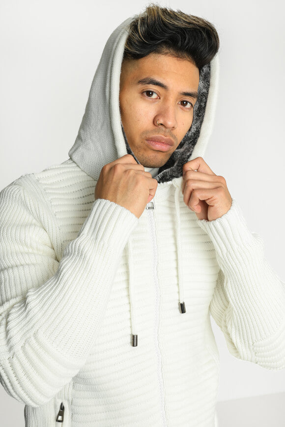 Cardigan doublé - Blanc cassé