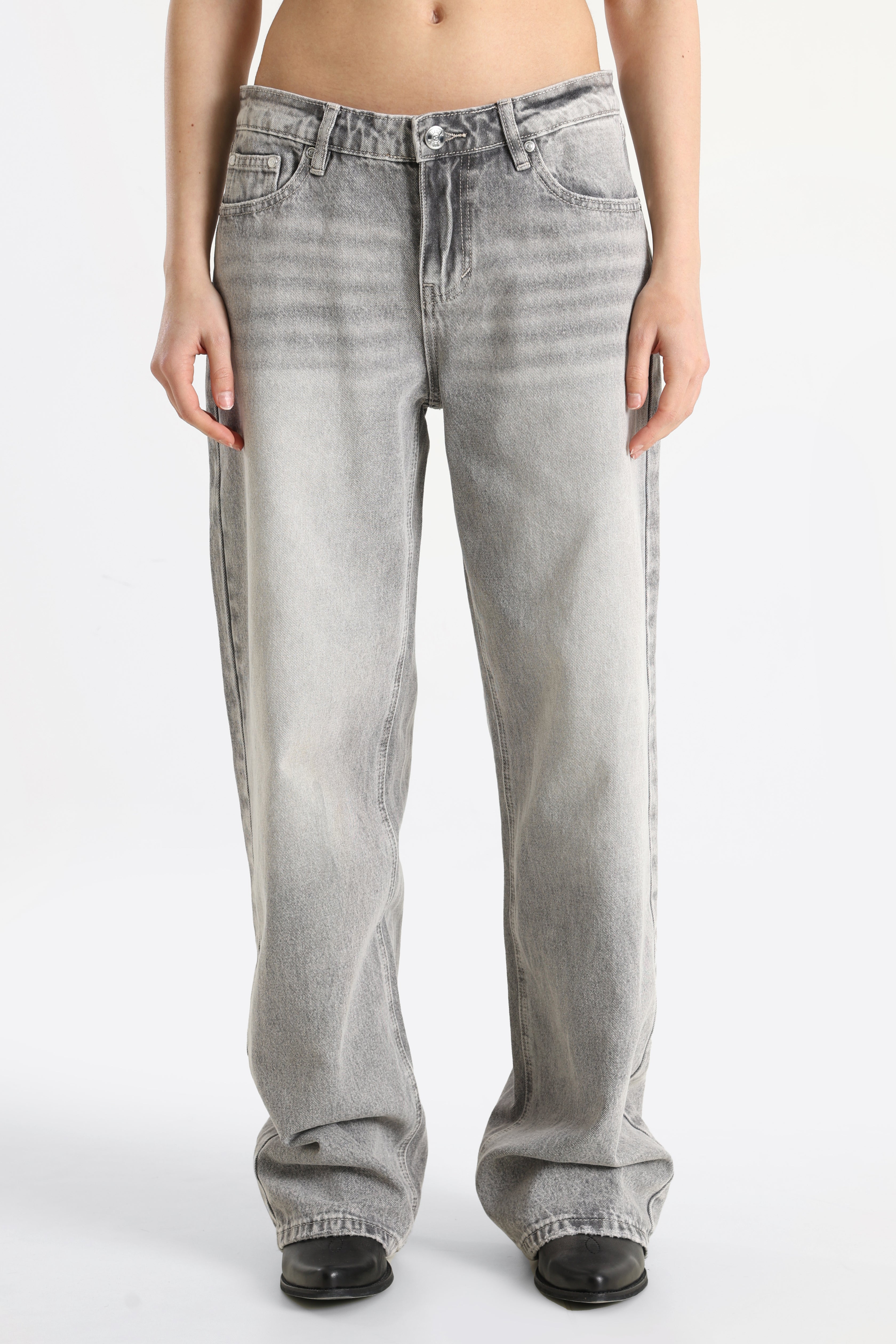 Straight Fit Jeans - Hellgrau